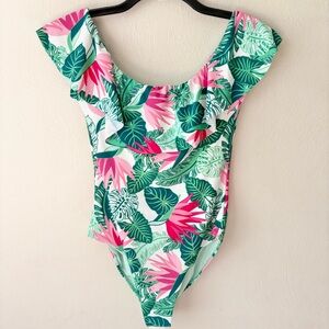 🎁5/$25 Matilda Jane Palm Tree Paradise Ruffle One Piece Swimsuit